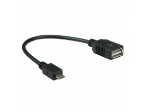 Кабел Value OTG USB 2.0 Type AF - Micro USB BM 0.15m 11.99.8311R